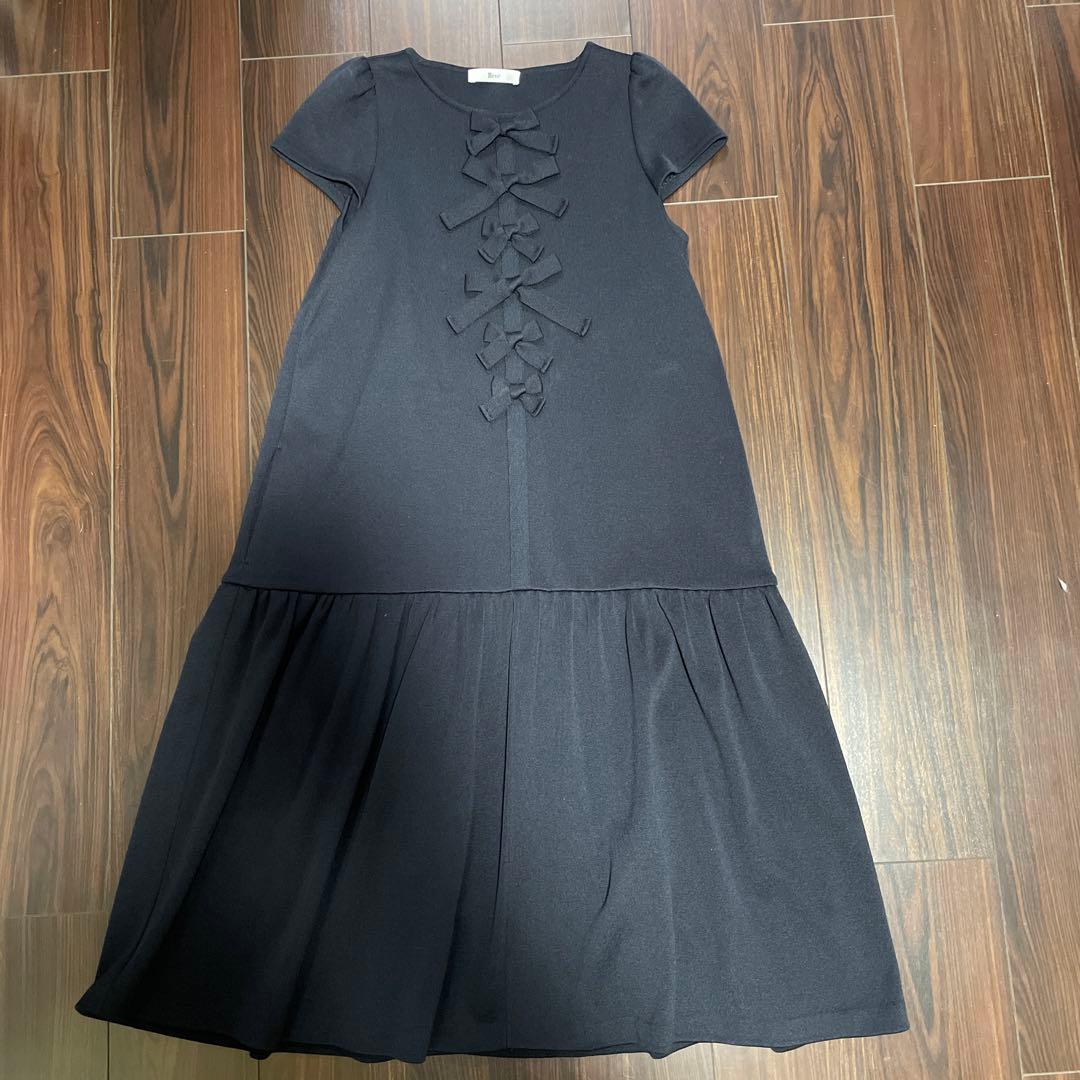[新品未使用]　ルネ　ニット　リボン　ワンピース　ネイビー