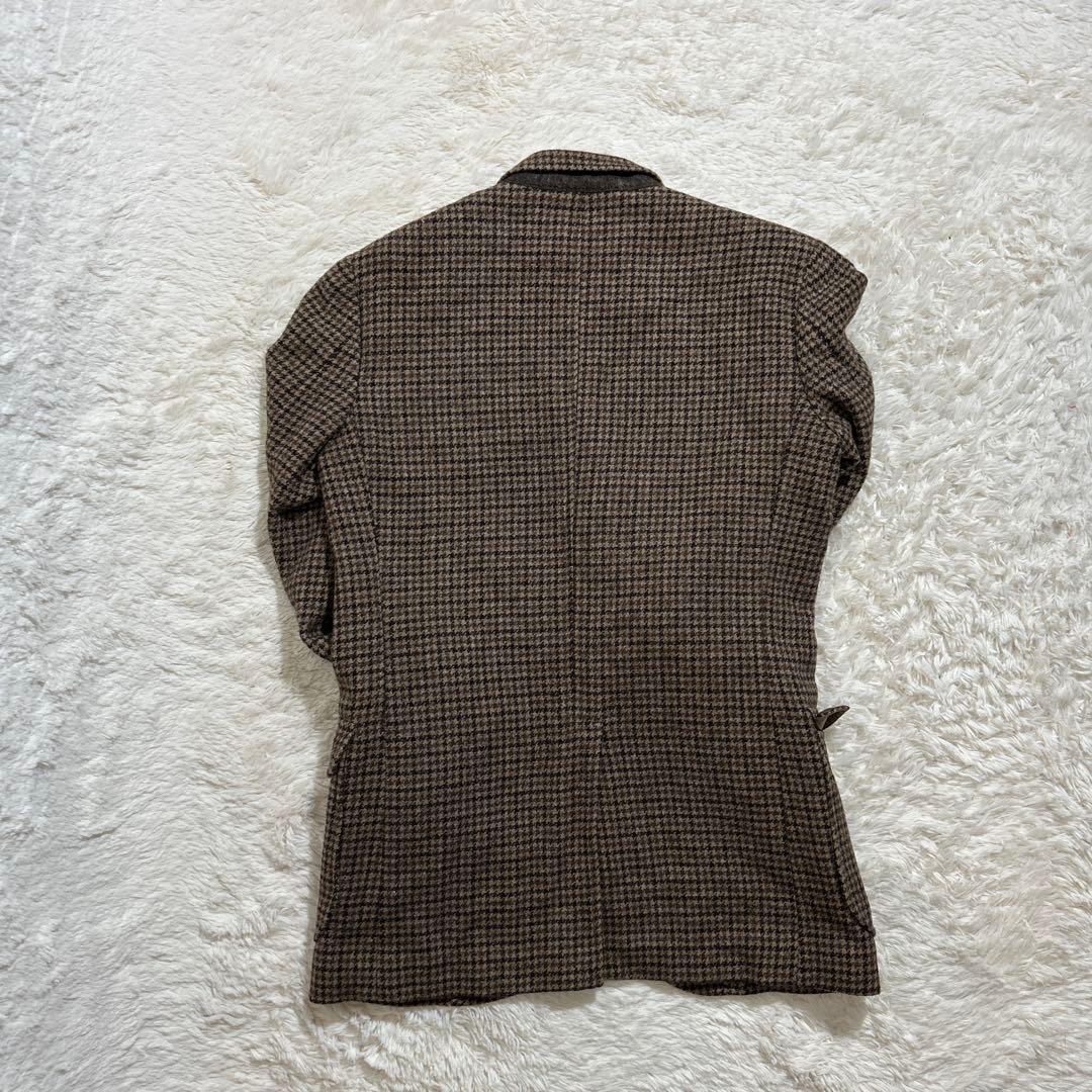 【美品】VAN JACKET テーラードジャケット チェック ブラウン エルボ