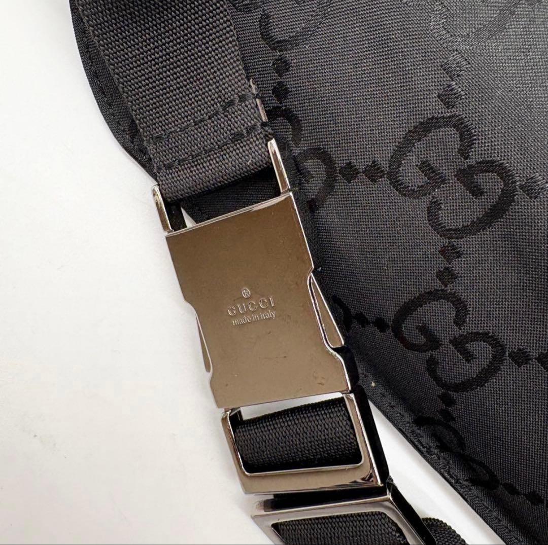 GUCCI グッチ ナイロン GG ウエストバッグ ブラック