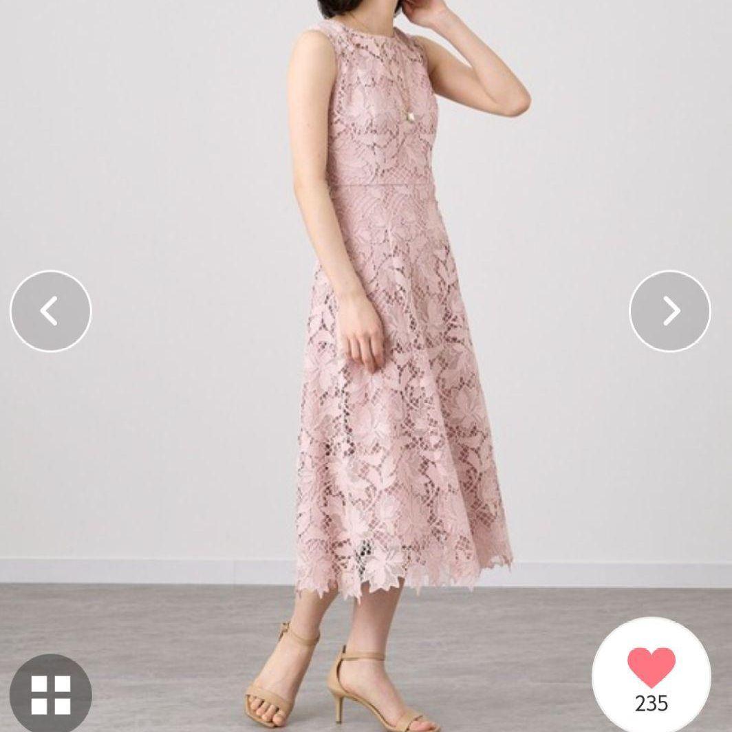 ANAYI アナイ フラワーメッシュフレア ワンピース 38