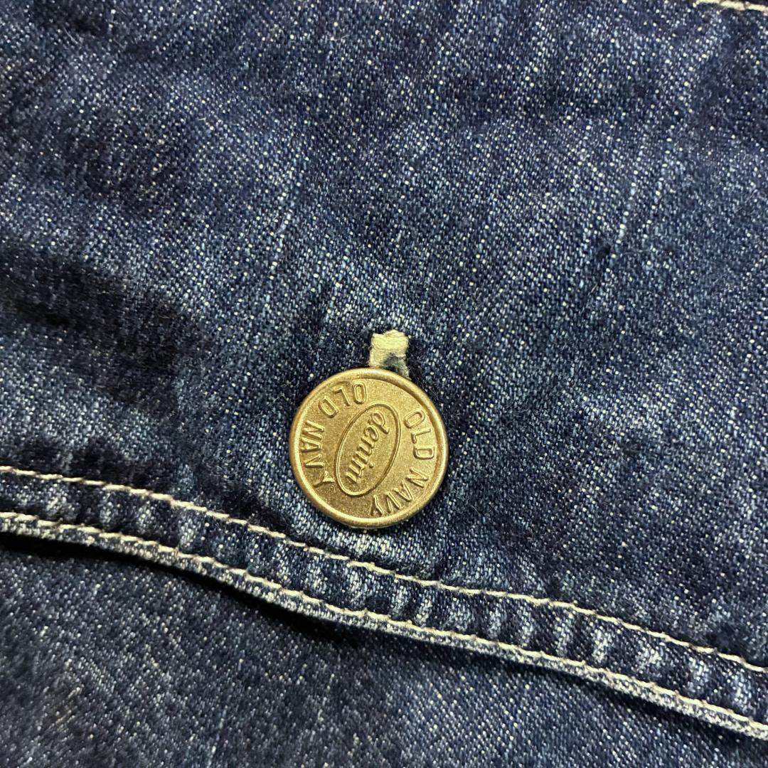vintage OLD NAVY デニム カバーオール コーデュロイ襟 チェック
