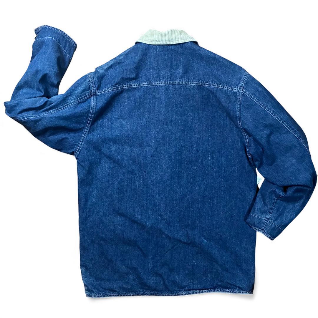 vintage OLD NAVY デニム カバーオール コーデュロイ襟 チェック