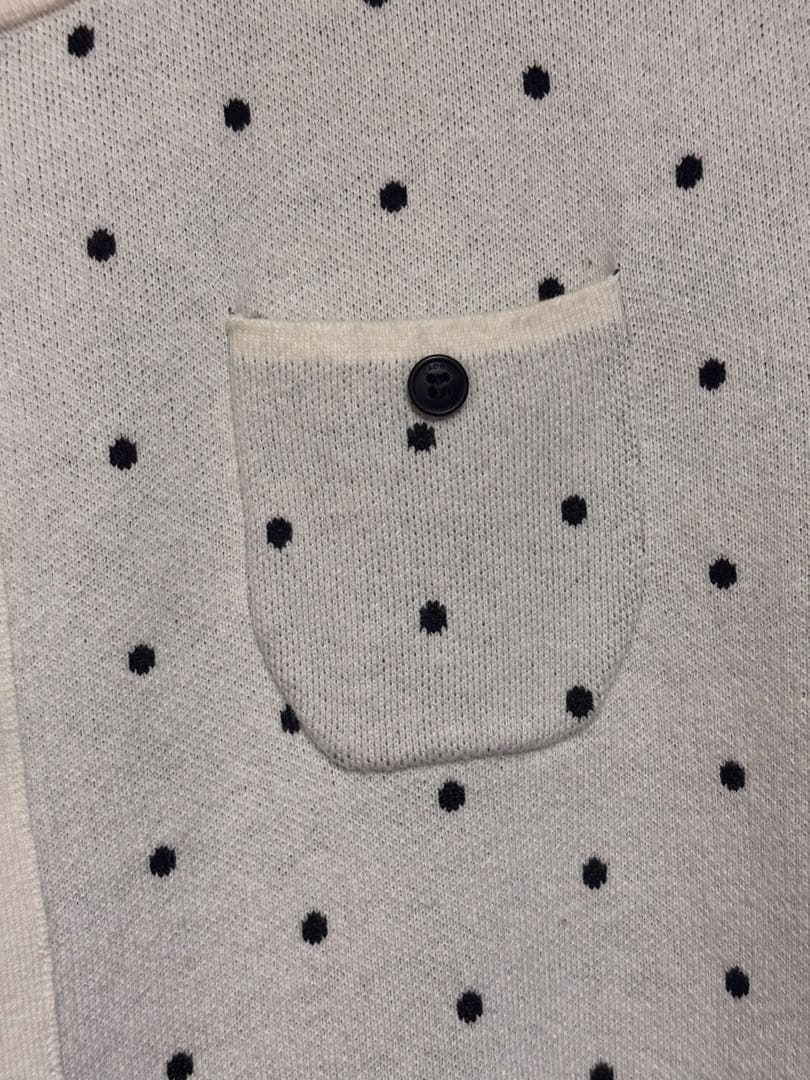 コットンカシミヤ ドットジャカードクルーネックカーディガン