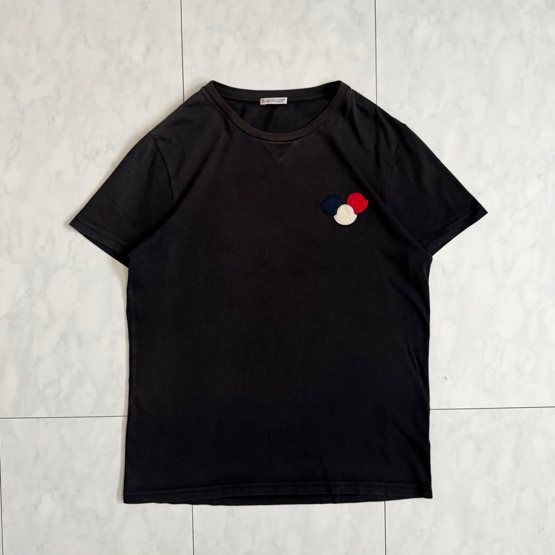 モンクレール　Tシャツ　トリコロール　ブラック　即完売　M