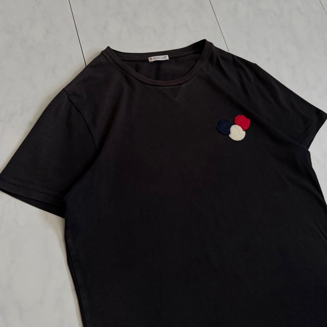 モンクレール　Tシャツ　トリコロール　ブラック　即完売　M