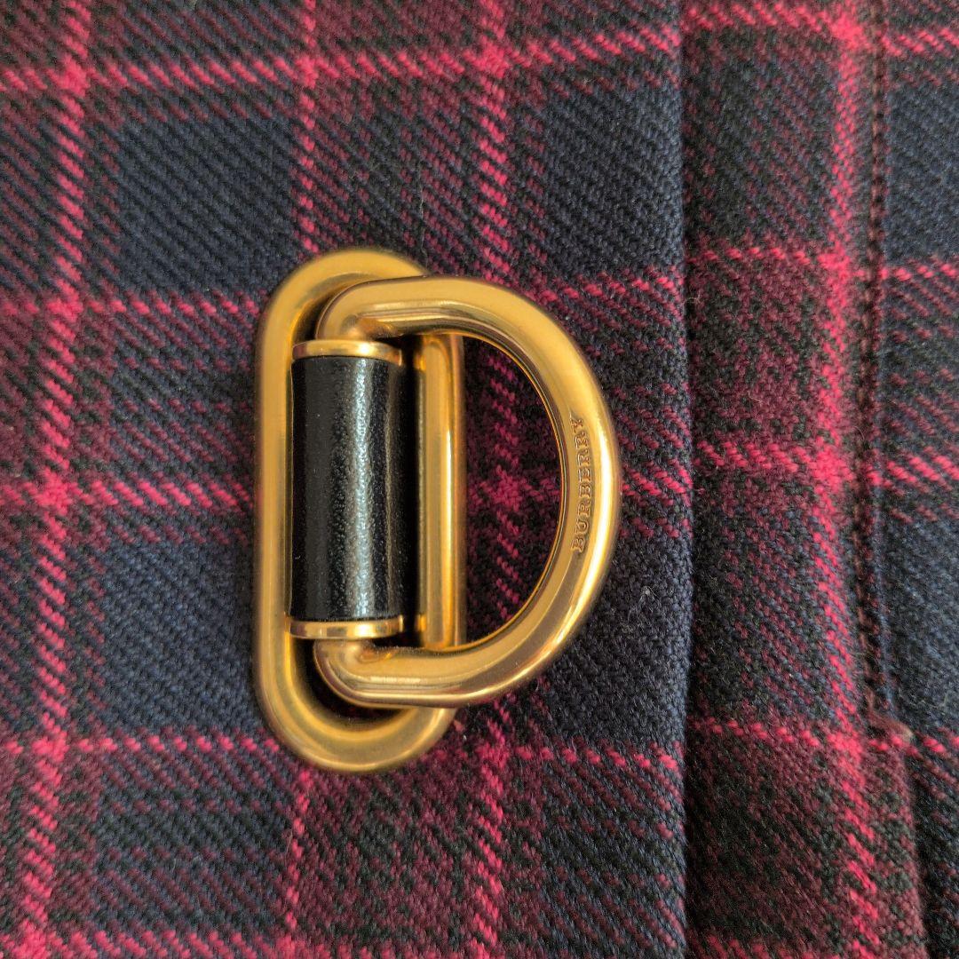 BURBERRY ネイビー/レッド チェック プリーツスカート