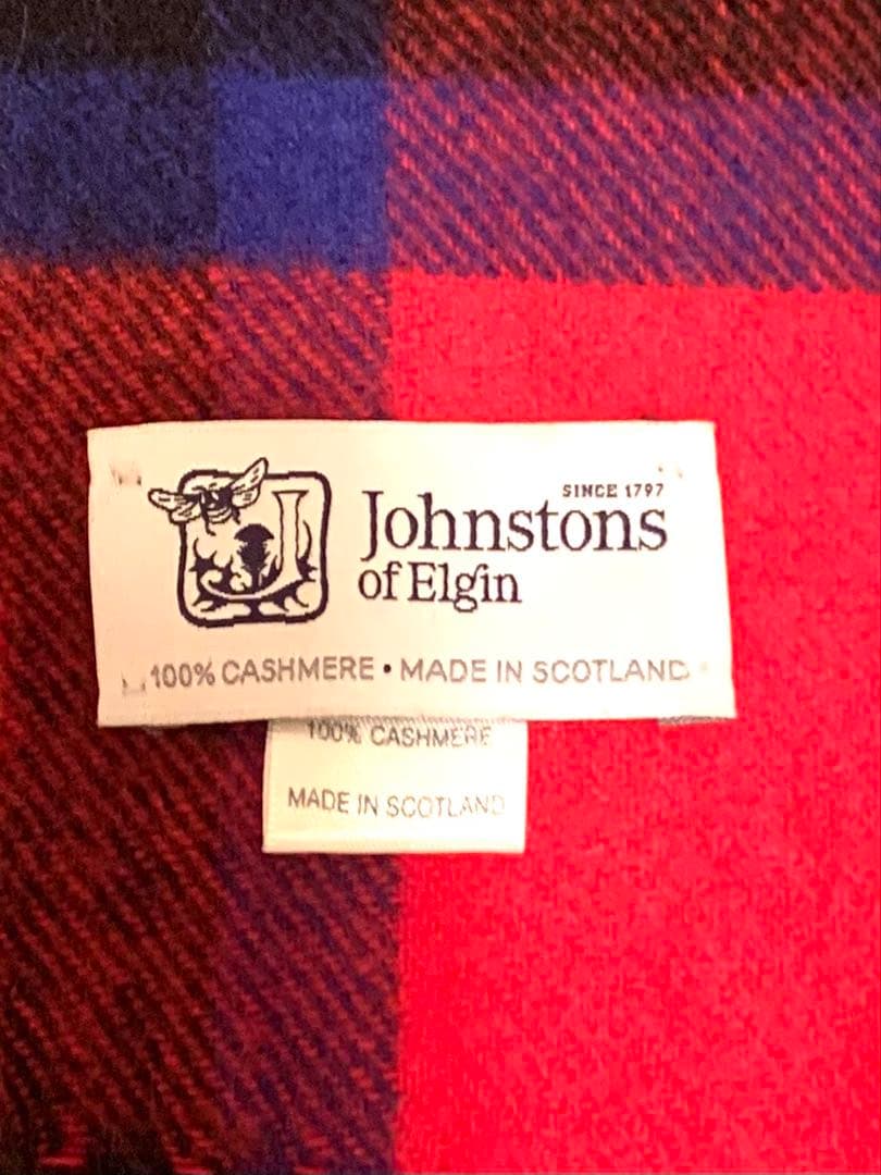 美品！大判★厚手★Johnstons of Elginカシミヤストール