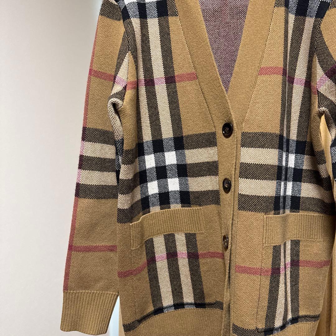 Burberry チェック　カーディガン　ブラウン
