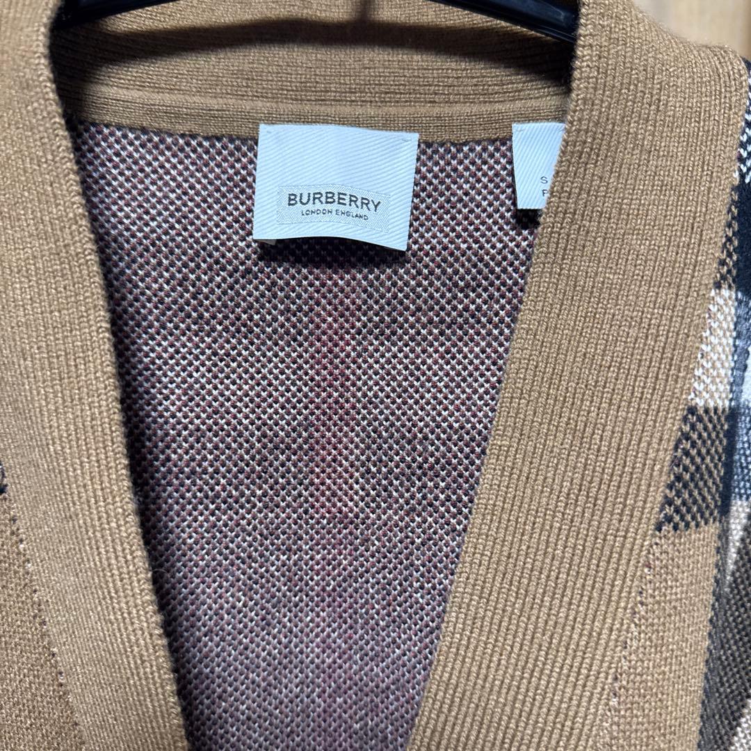 Burberry チェック　カーディガン　ブラウン
