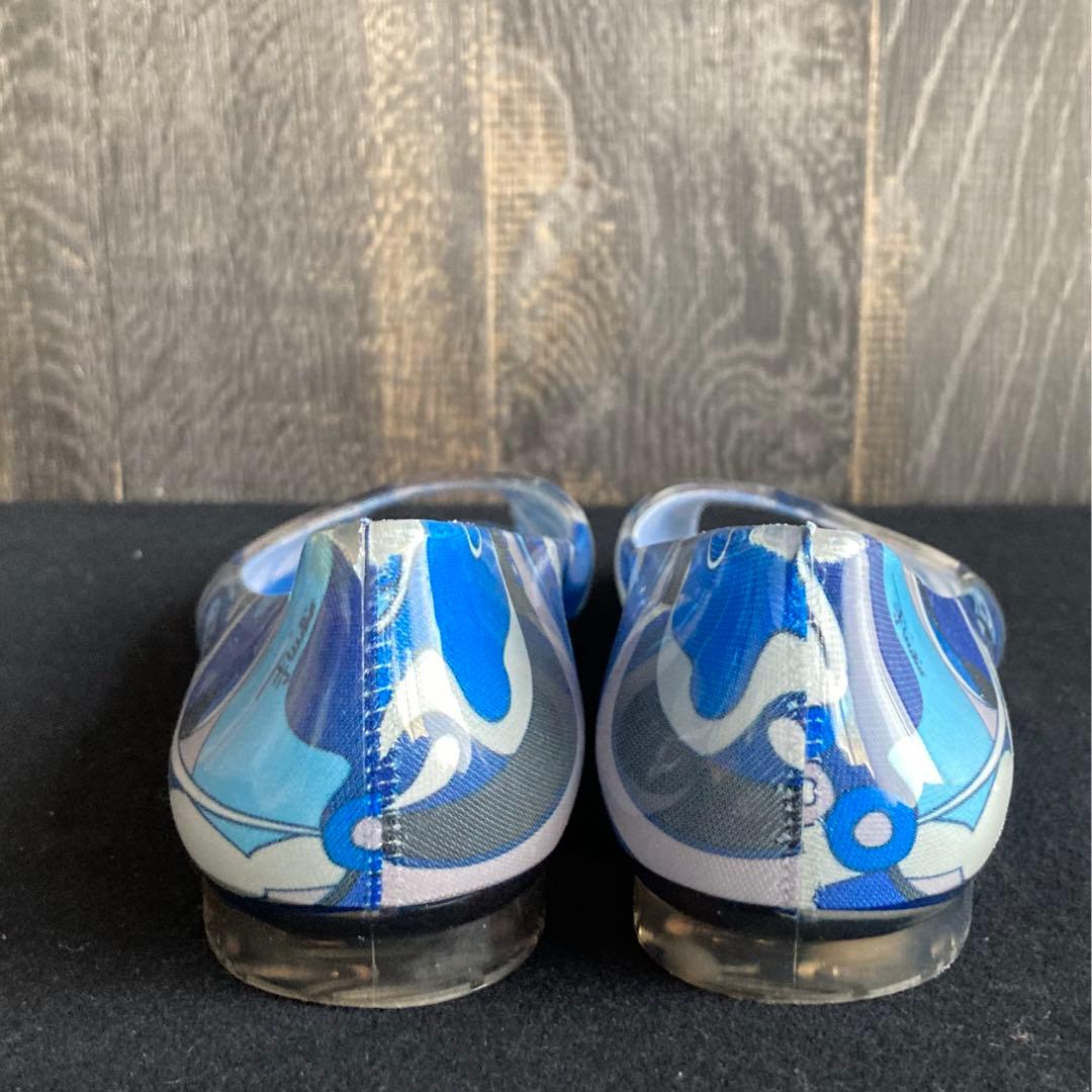 EMILIO PUCCI 美品 レインシューズ フラットシューズ ブルー系