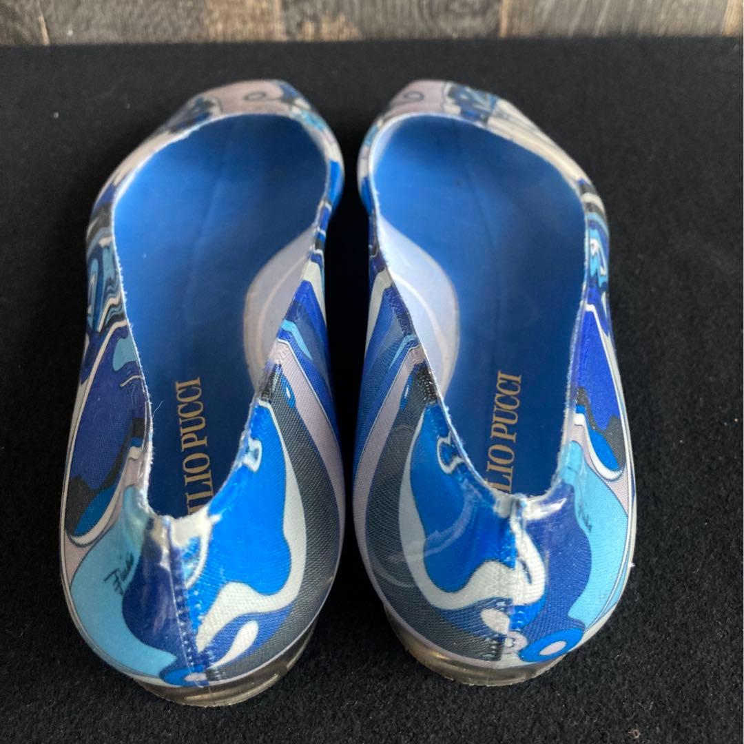EMILIO PUCCI 美品 レインシューズ フラットシューズ ブルー系