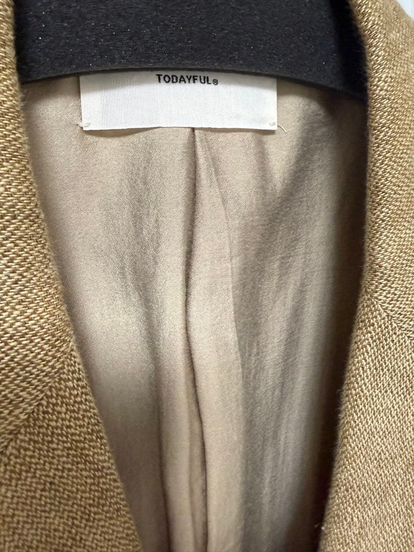 todayful boyfriend linen jacket 38 ベージュ