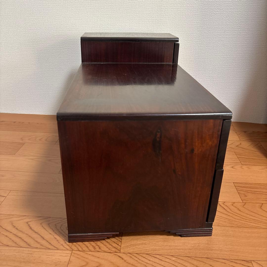 和風　引き出し収納　木製チェスト　茶棚　彫刻飾り棚　レトロ