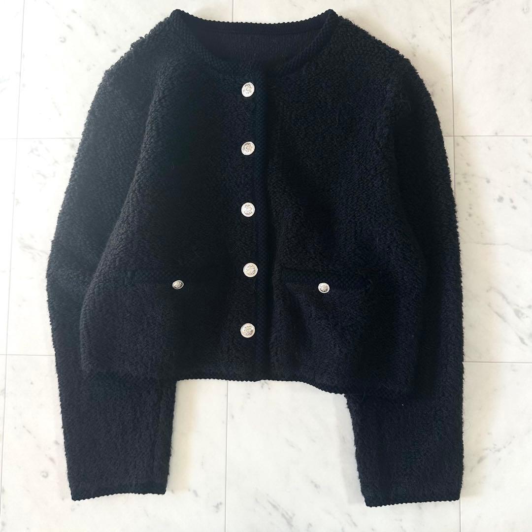 美品＊シーナリー ツイードニットジャケット 金ボタン 近年モデル 24AW