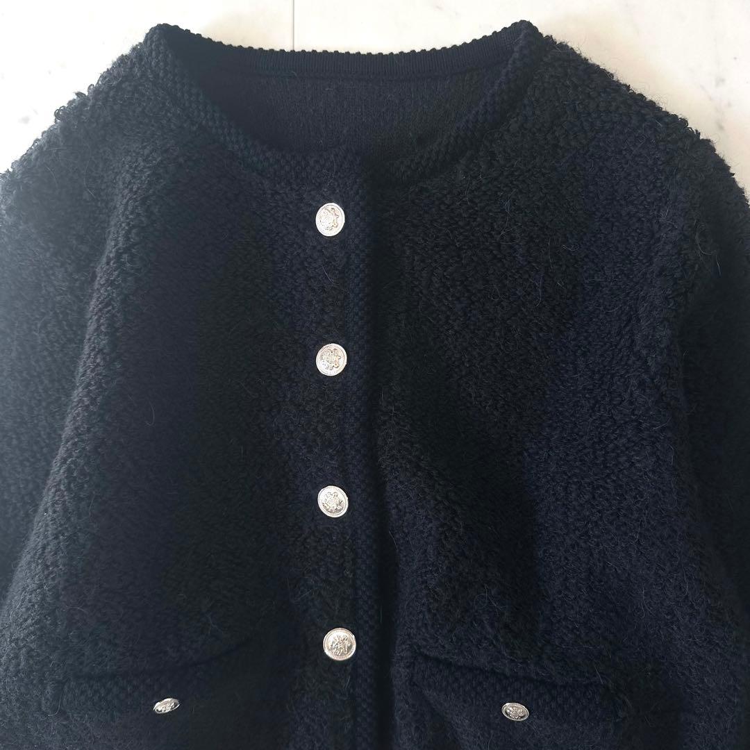 美品＊シーナリー ツイードニットジャケット 金ボタン 近年モデル 24AW
