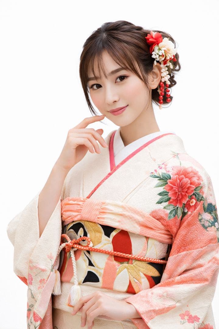 振袖フルセット6点サイズM〜Ｌ総絞り　地紙重ね孔雀花文　金彩　正絹