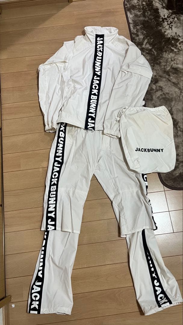ジャックバニー 2way レインウェア 上下セット ホワイト パーリーゲイツ