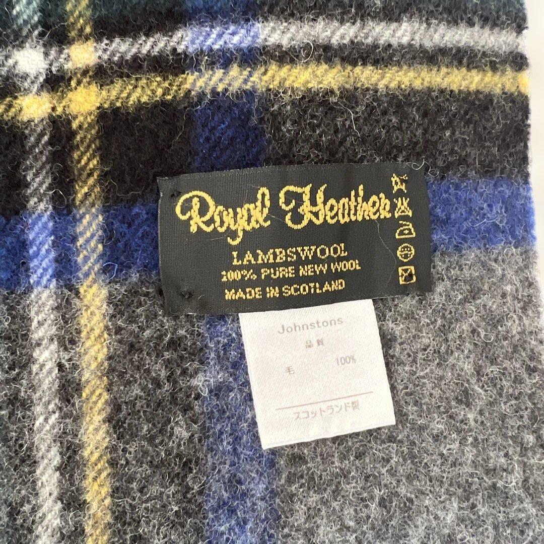  Heather×Johnstonsチェック柄 ストール