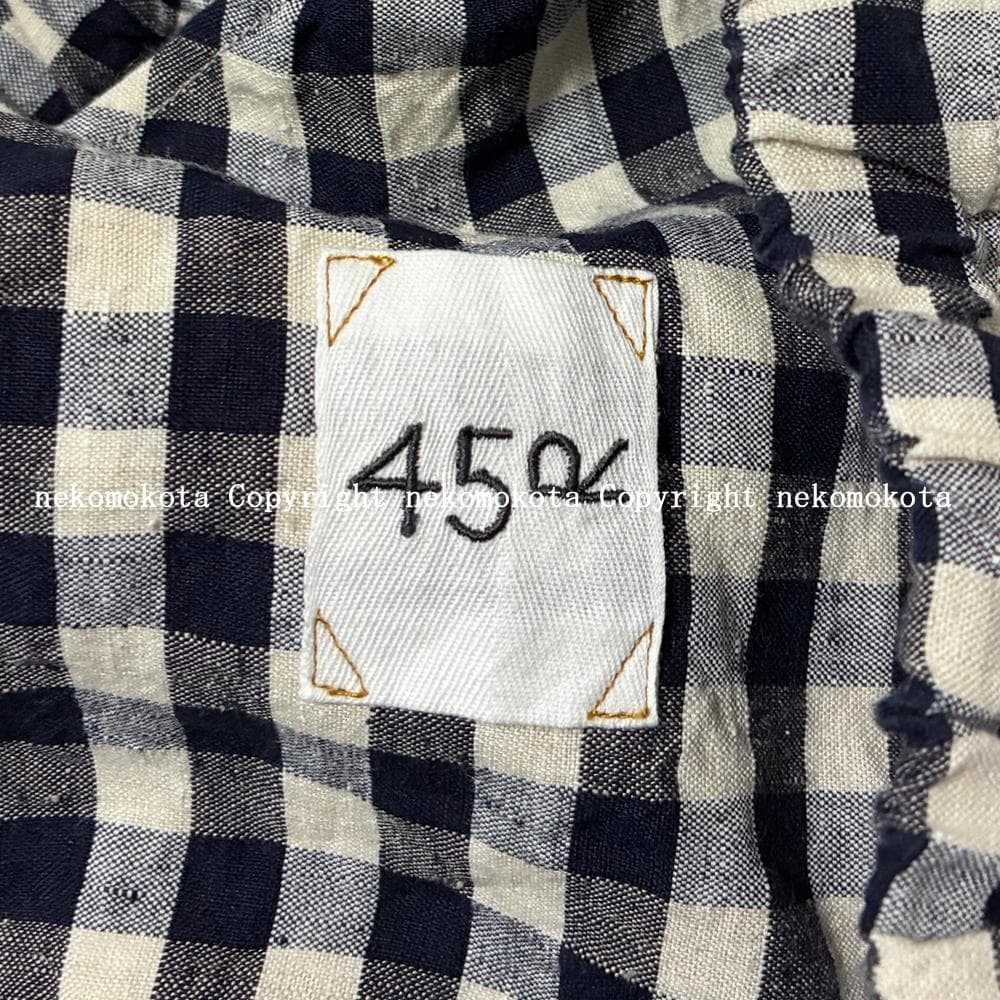 専用★超美品 45R インド度詰リネンのラッパーキュロット チェック