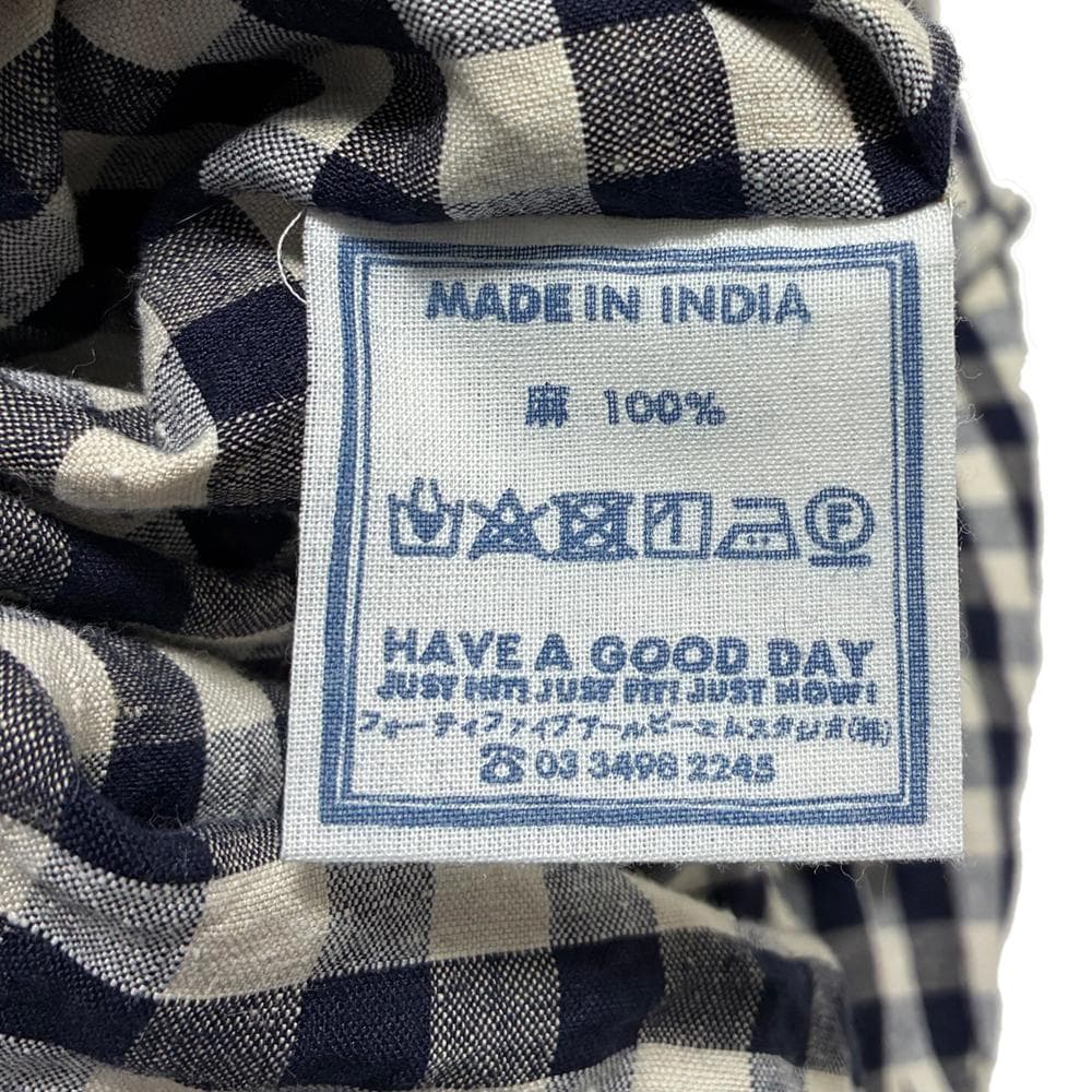 専用★超美品 45R インド度詰リネンのラッパーキュロット チェック