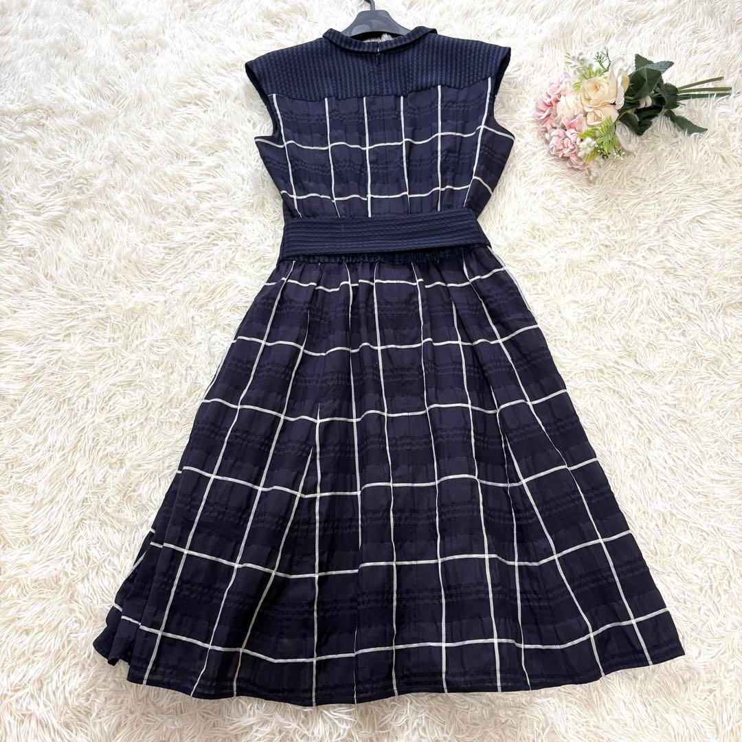【未使用級】リボンベルト　トッカ　ネロリ　チェック柄シャツワンピース　フレア　4