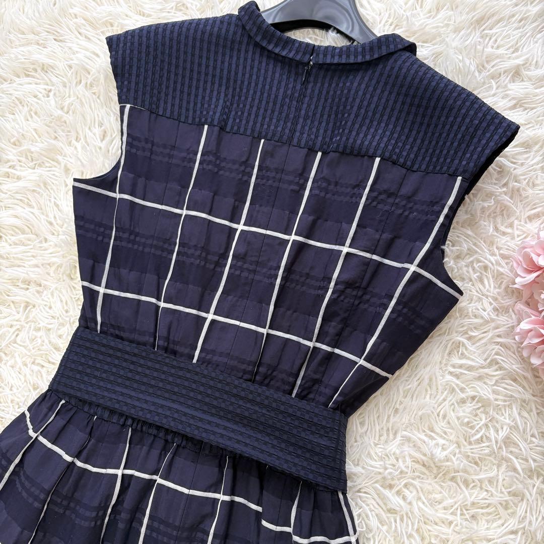 【未使用級】リボンベルト　トッカ　ネロリ　チェック柄シャツワンピース　フレア　4