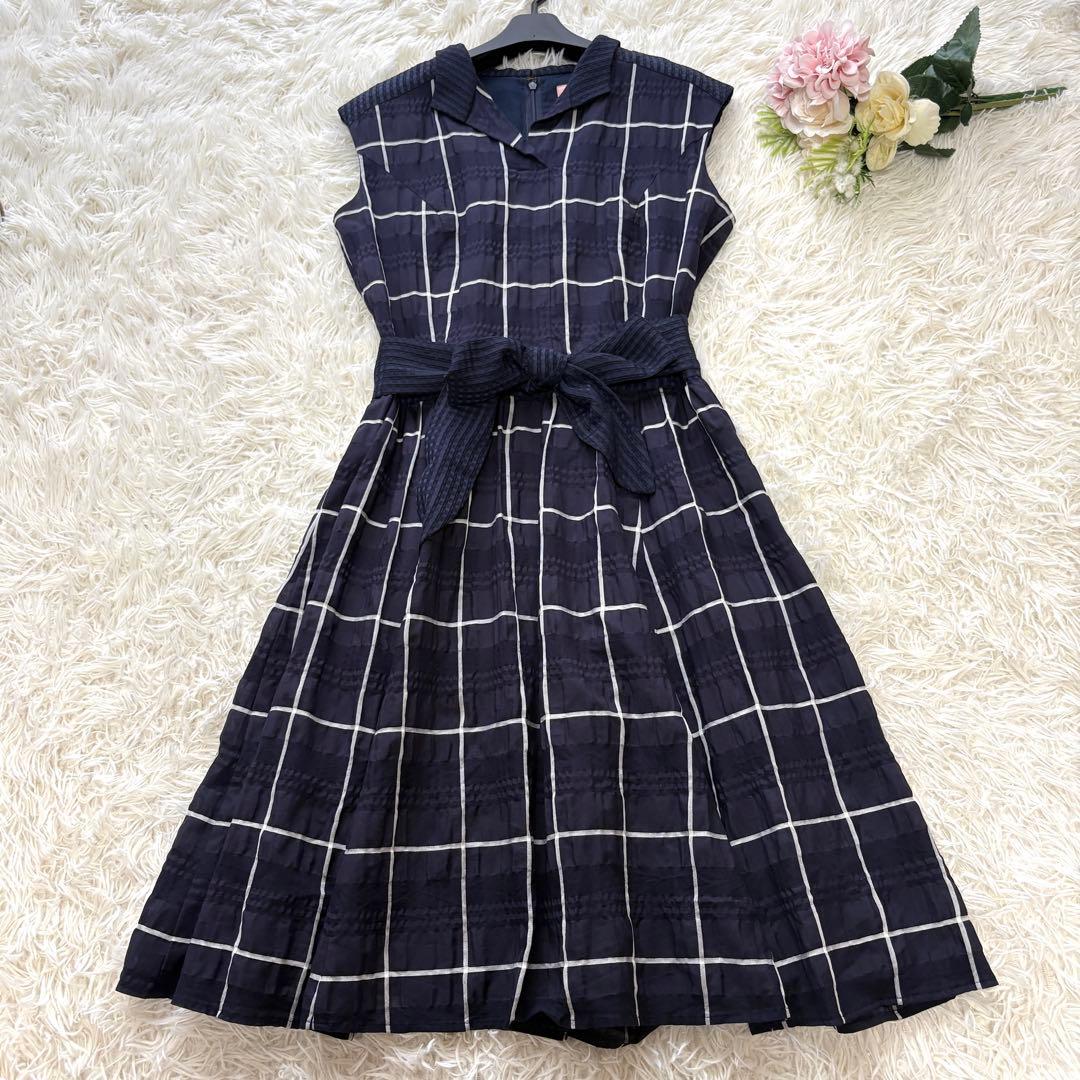 【未使用級】リボンベルト　トッカ　ネロリ　チェック柄シャツワンピース　フレア　4