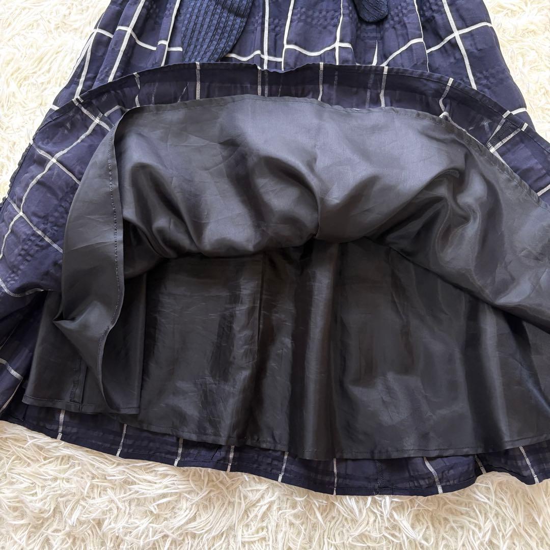 【未使用級】リボンベルト　トッカ　ネロリ　チェック柄シャツワンピース　フレア　4
