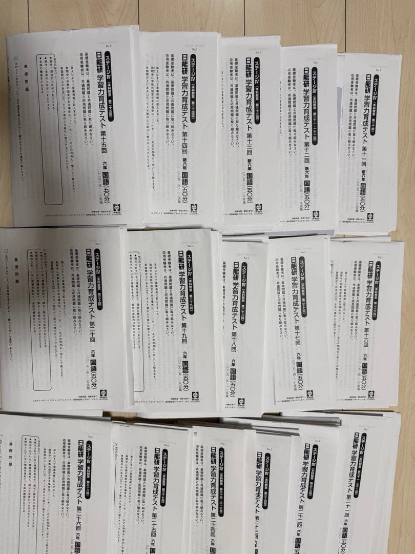 日能研6年　テスト 問題と解答 国算理社