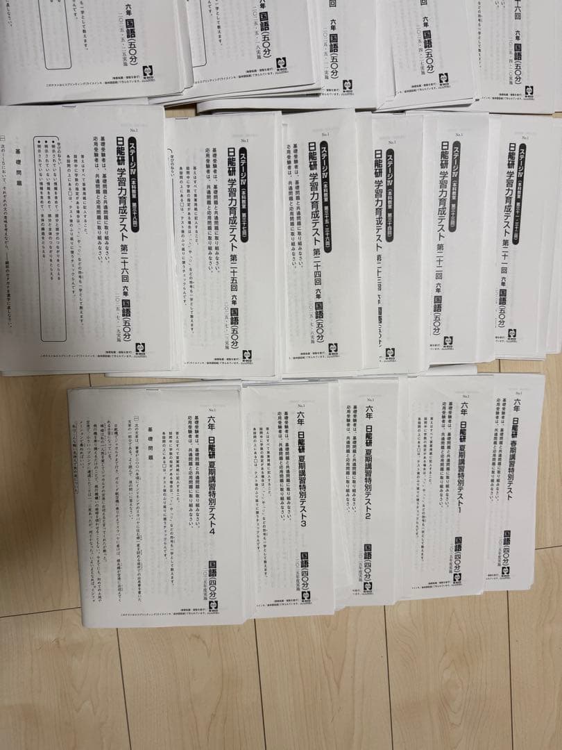 日能研6年　テスト 問題と解答 国算理社