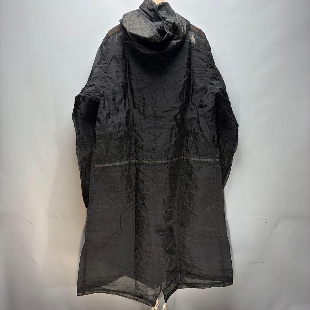 新品　ブラックコムデギャルソン　フィルタークロス　シースルー　コート　サイズXL