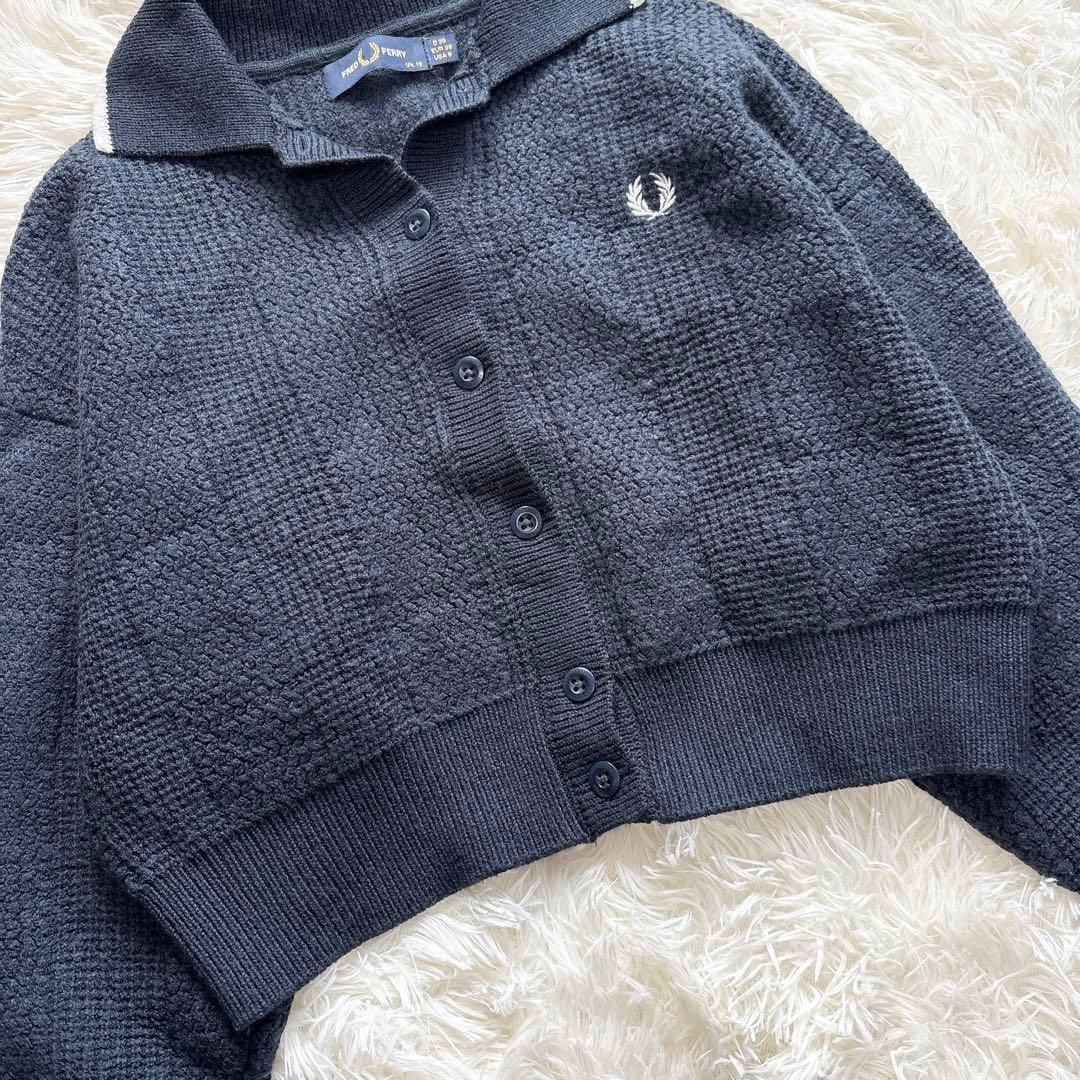 FRED PERRY × Ray BEAMS 別注 カーディガン　ネイビー　M