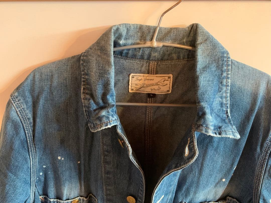 schott デニム　ペイント加工 カバーオール