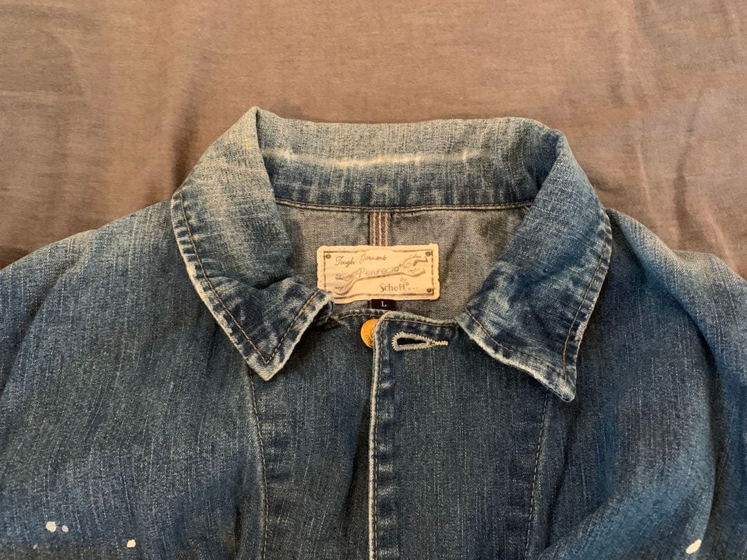 schott デニム　ペイント加工 カバーオール