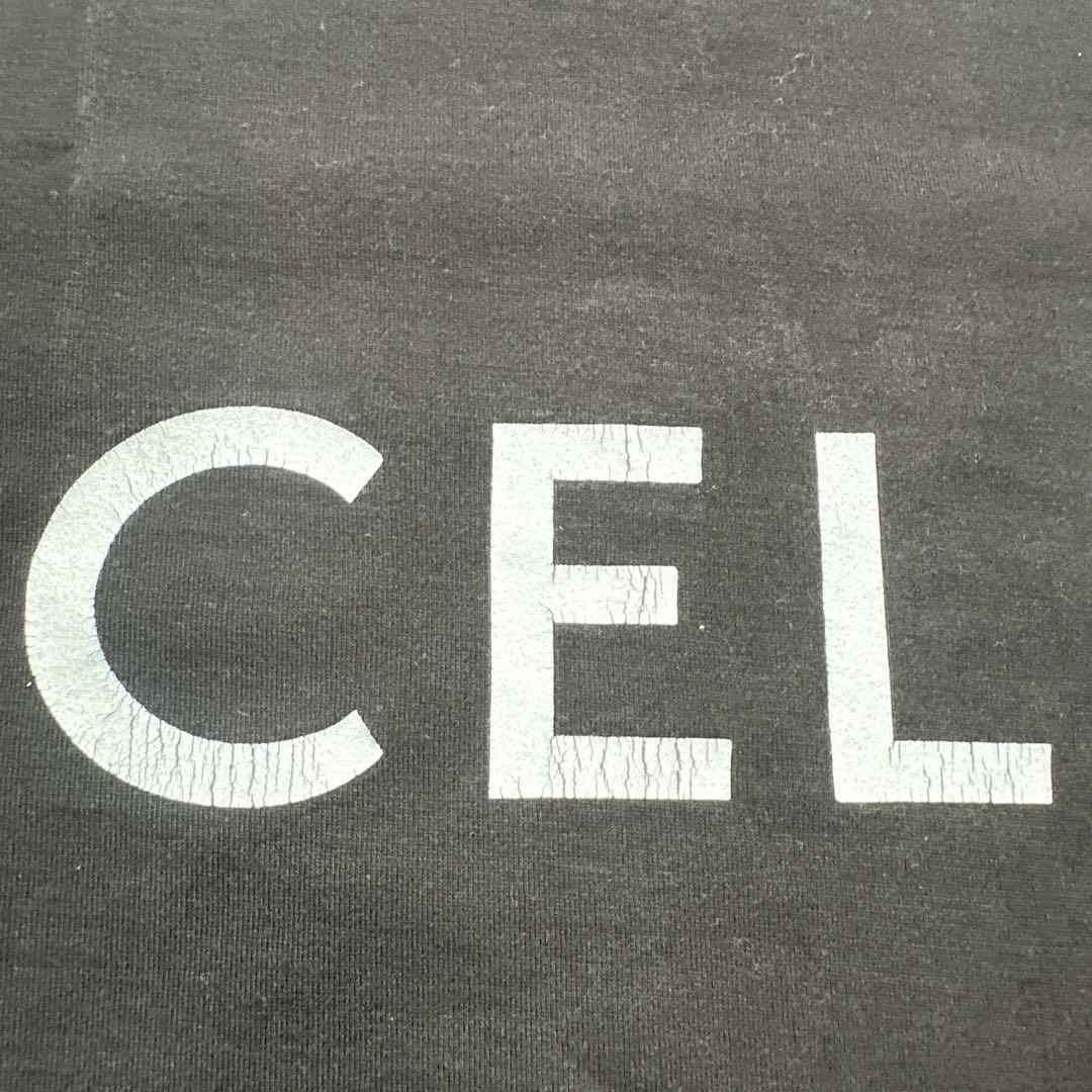 CELINE セリーヌ センターロゴ Tシャツ ブラック 半袖 カットソー.