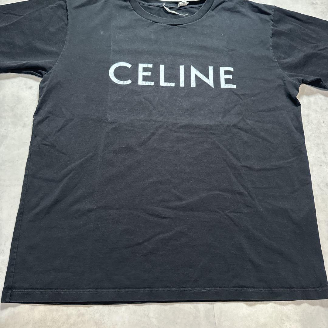 CELINE セリーヌ センターロゴ Tシャツ ブラック 半袖 カットソー.