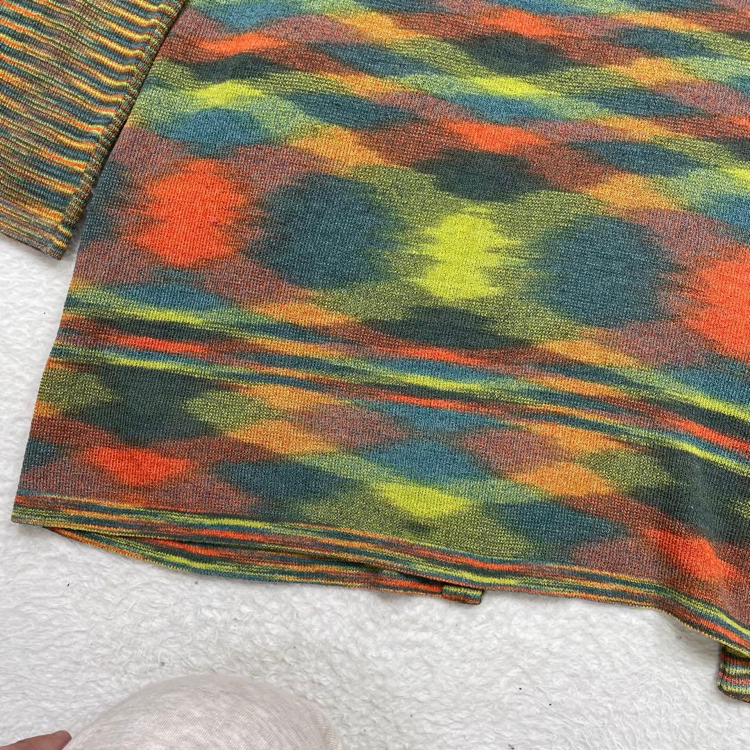 MISSONI オレンジタグ　マルチカラーストライプカーディガン　薄手　春