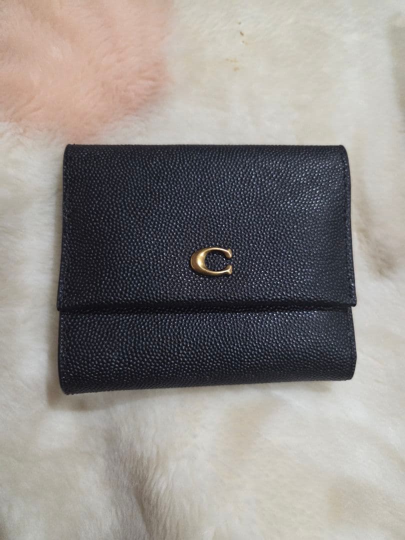 新品未使用 COACH ブラック 二つ折り財布