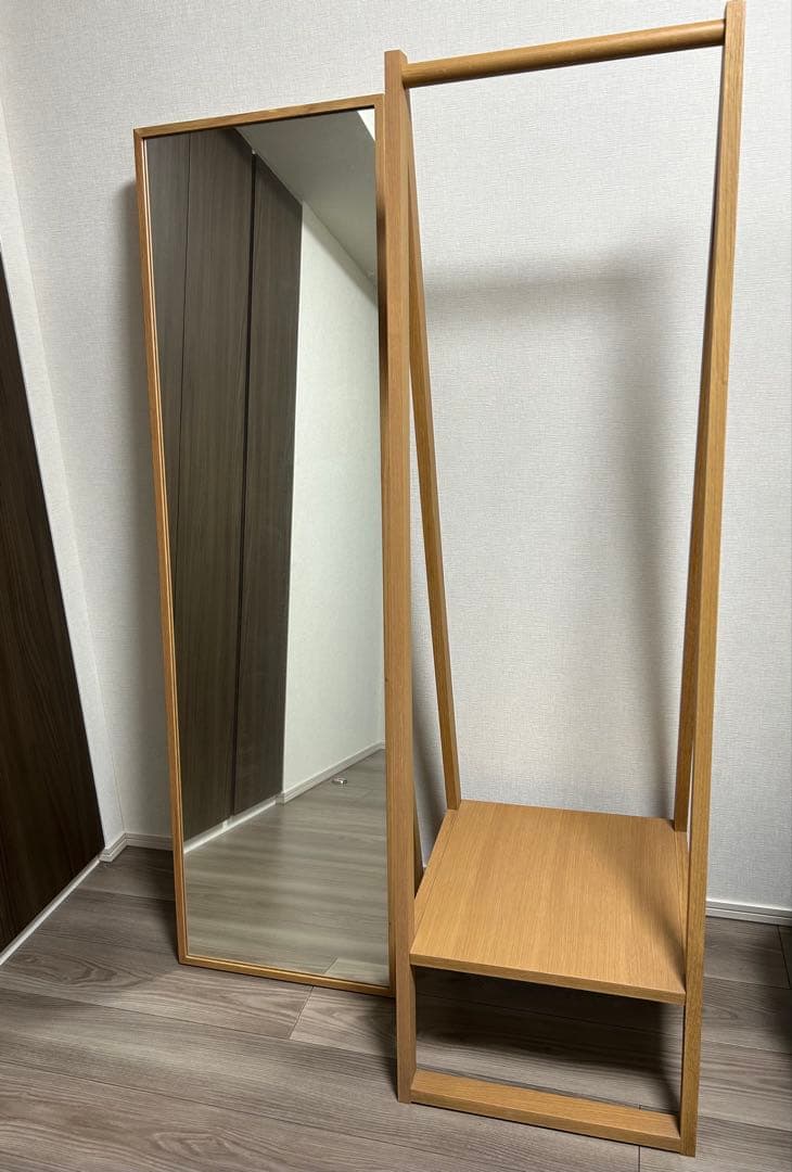 無印良品　木製ミラー＆ハンガーラック2個セット