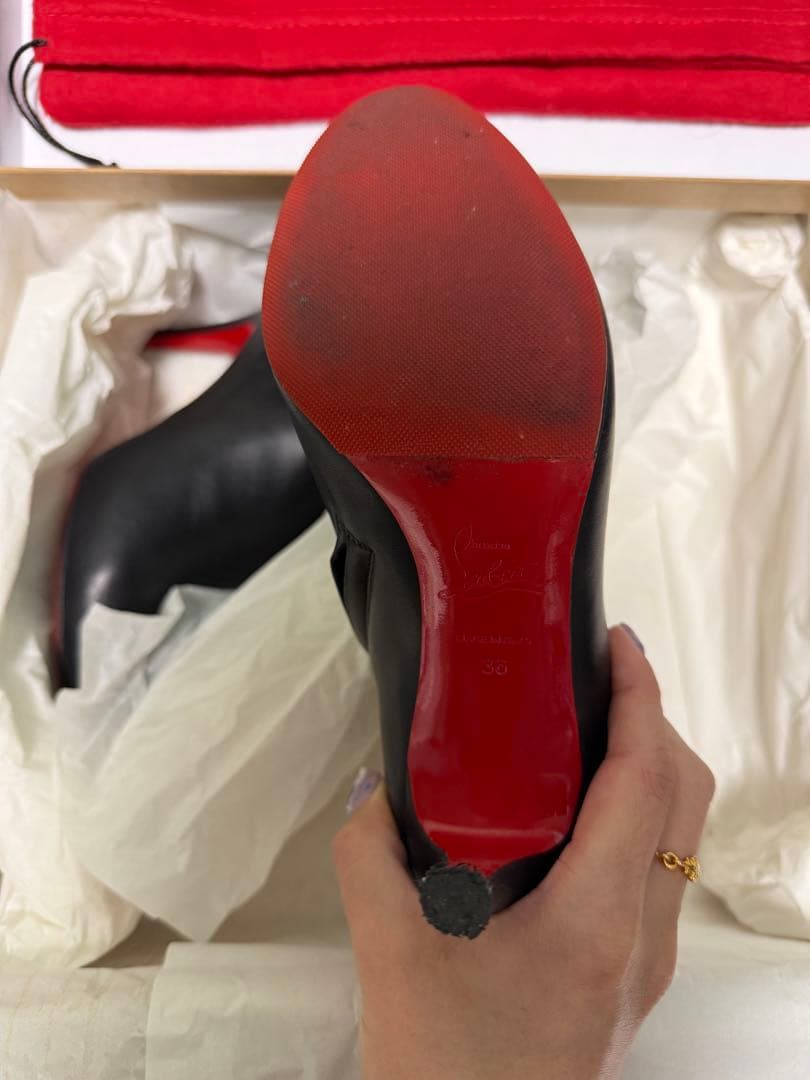 Christian Louboutin ルブタン カーフスキンブーティ 36