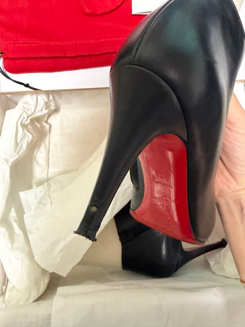 Christian Louboutin ルブタン カーフスキンブーティ 36