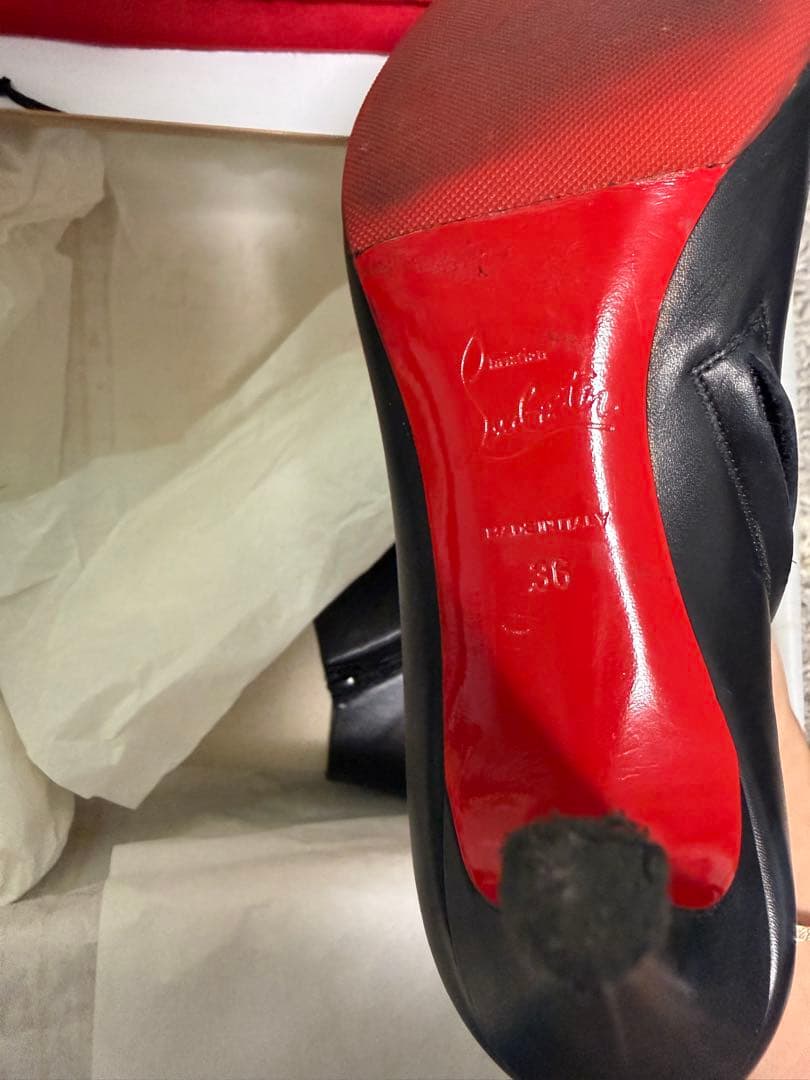 Christian Louboutin ルブタン カーフスキンブーティ 36