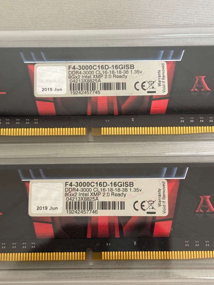G.SKILL DDR4 3000MHz 8GB×2＝16GB