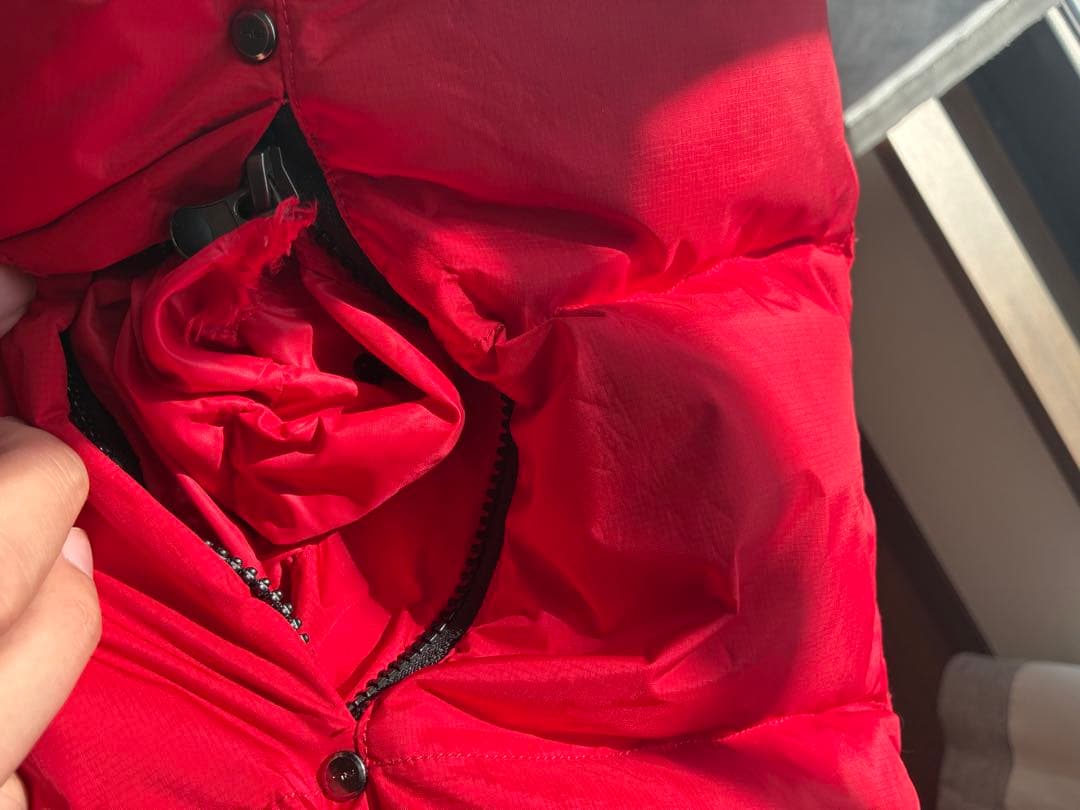 ポロ・ラルフ・ローレン フード付きダウンベスト レッド　ビッグポニー