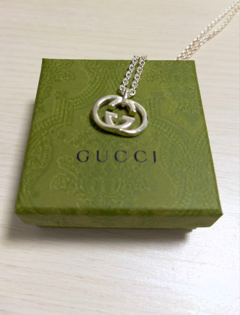 [良品]GUCCI グッチ インターロッキング ネックレス シルバー925