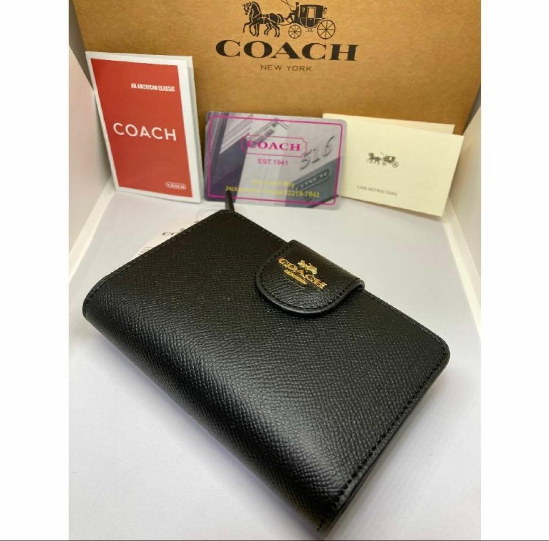 COACH　コーチ　C6390　二つ折り財布　クロスグレイン　ミディアム