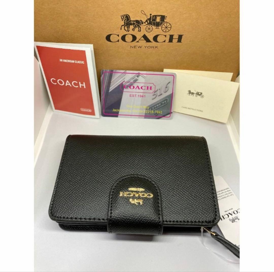 COACH　コーチ　C6390　二つ折り財布　クロスグレイン　ミディアム