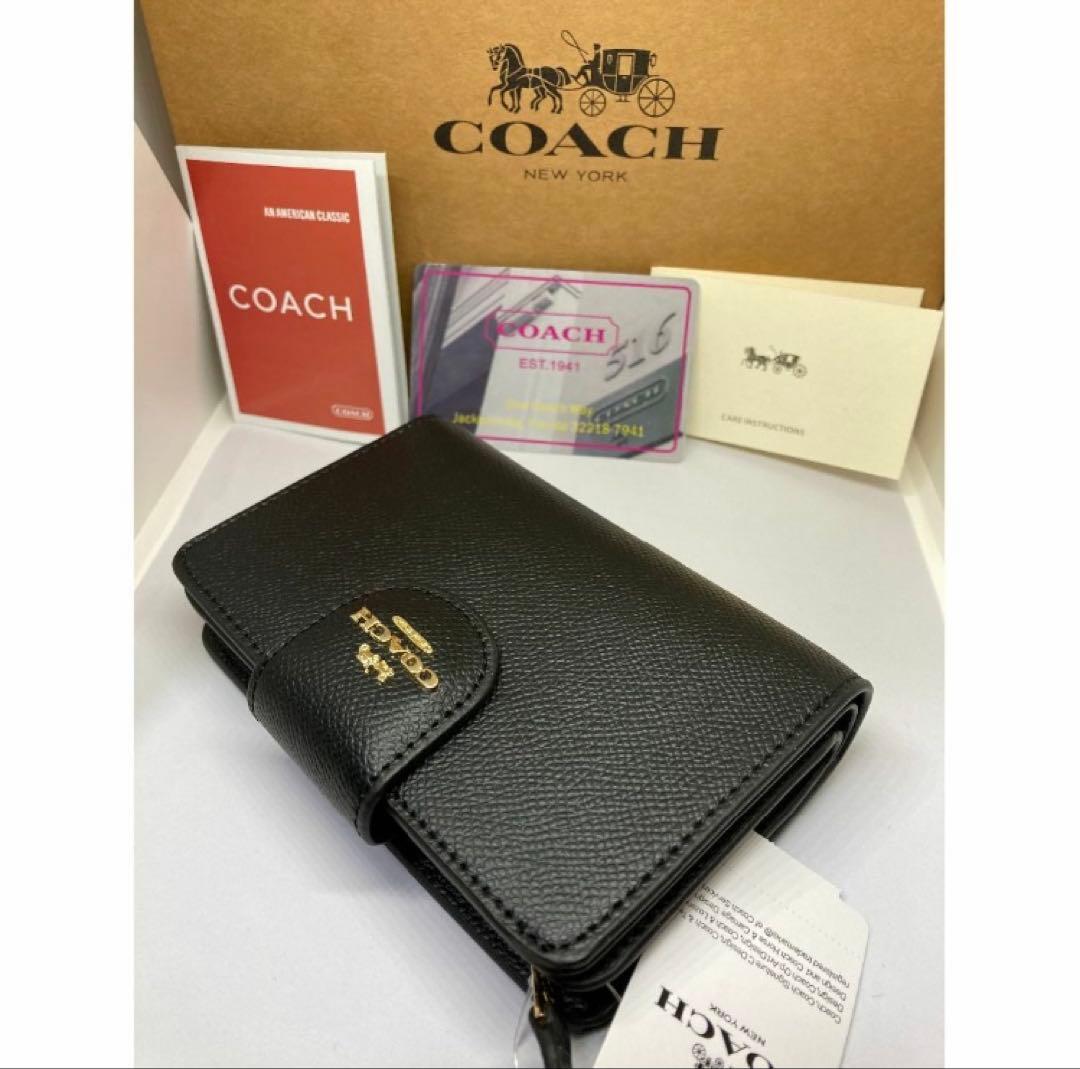 COACH　コーチ　C6390　二つ折り財布　クロスグレイン　ミディアム