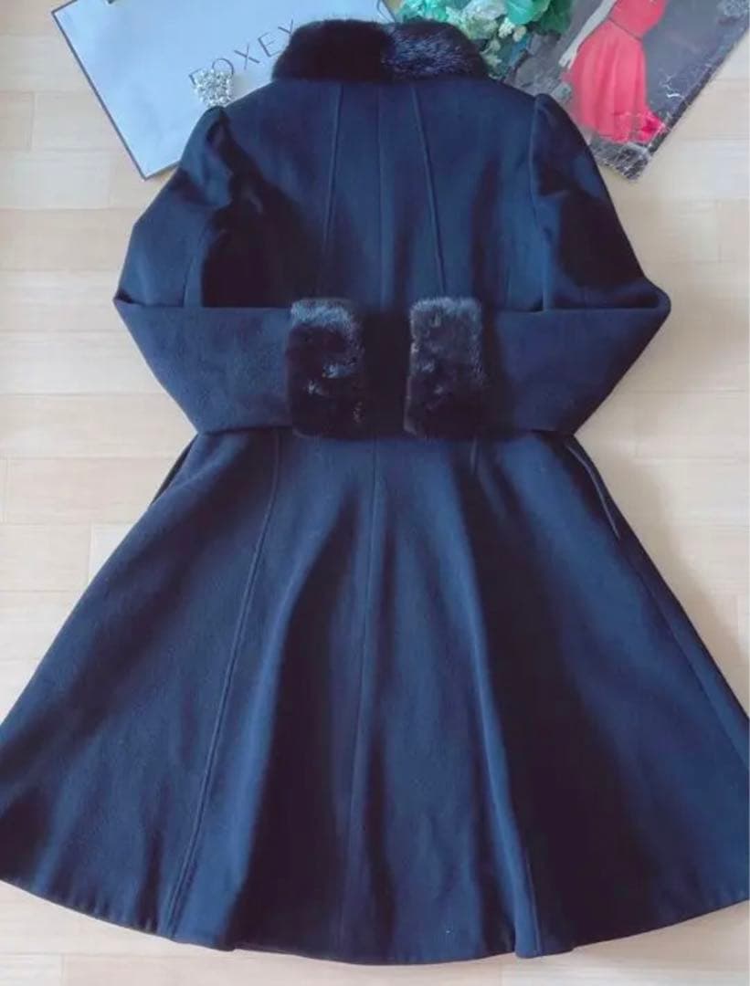 極美品！ルネ　ミンク襟フレアコート　36(M) foxey フォクシー