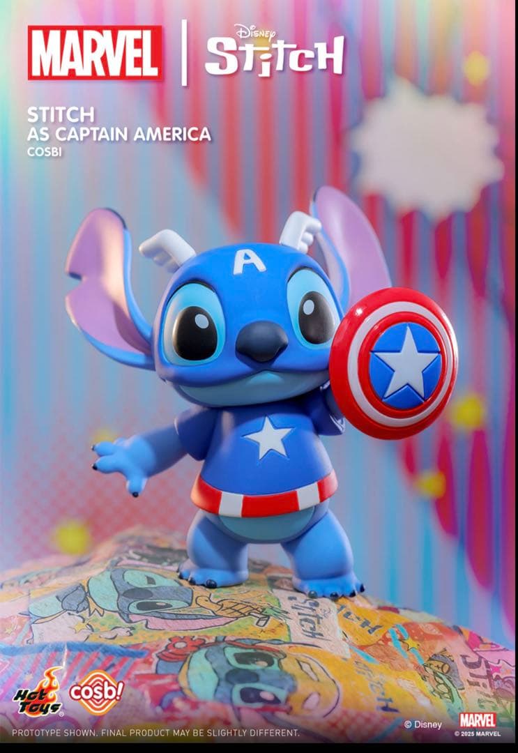 3種　スパイダーマン　キャプテンアメリカ　ドクターストレンジ　コスビ　スティッチ